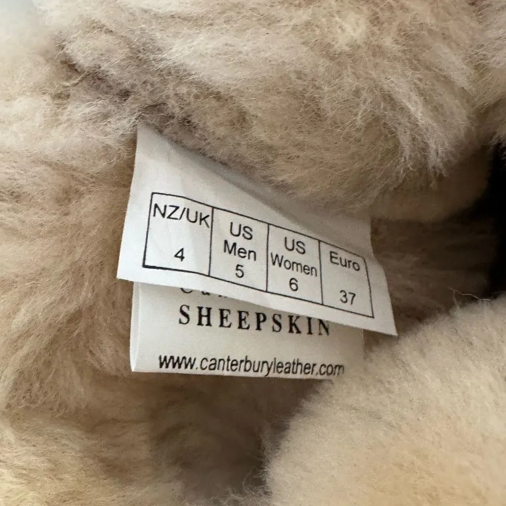Canterbury Sheepskin NZ Tan Shearling Boots Women’s Size 6 Made in New Zealand